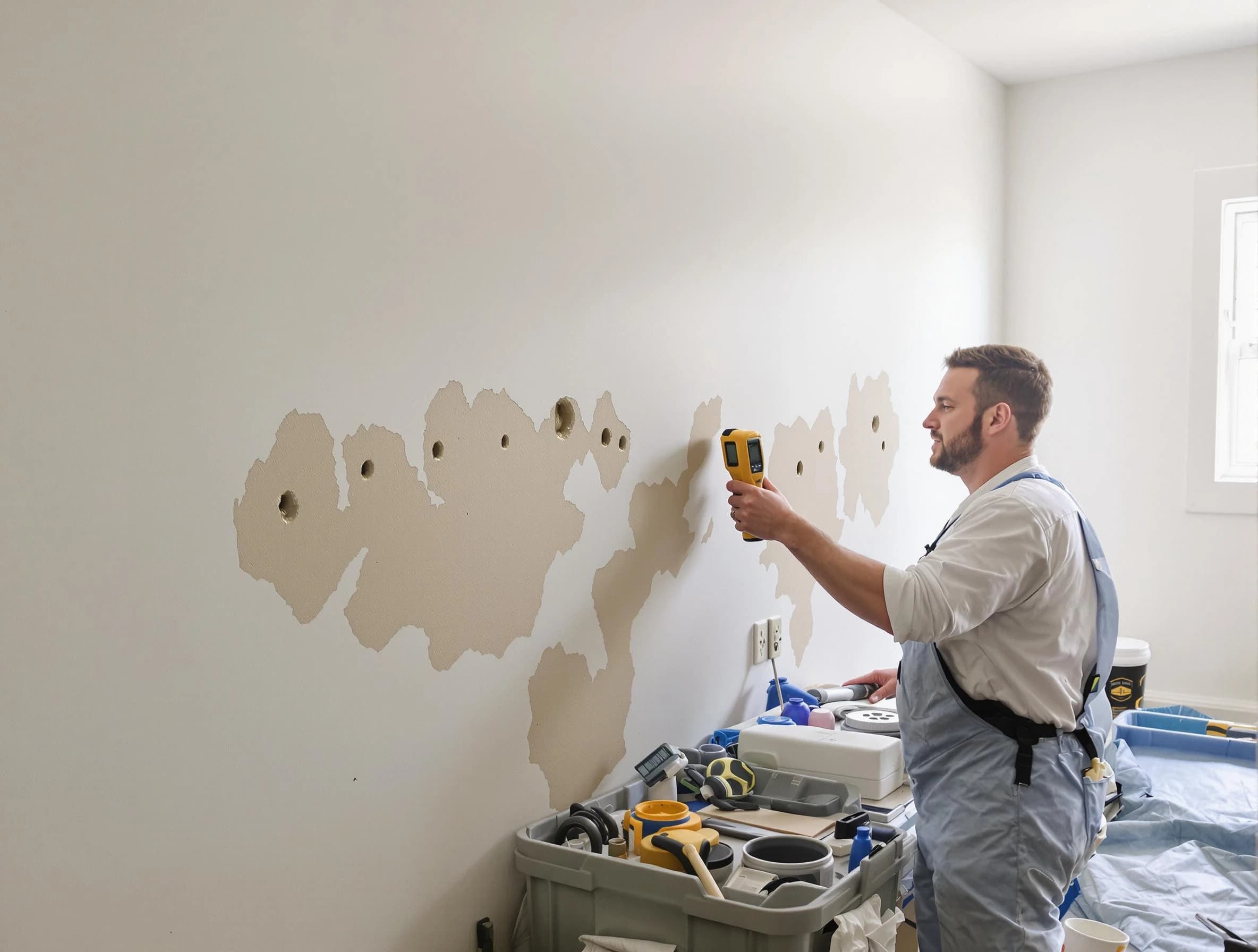 North Ridgeville House Painters repairing damaged drywall in North Ridgeville