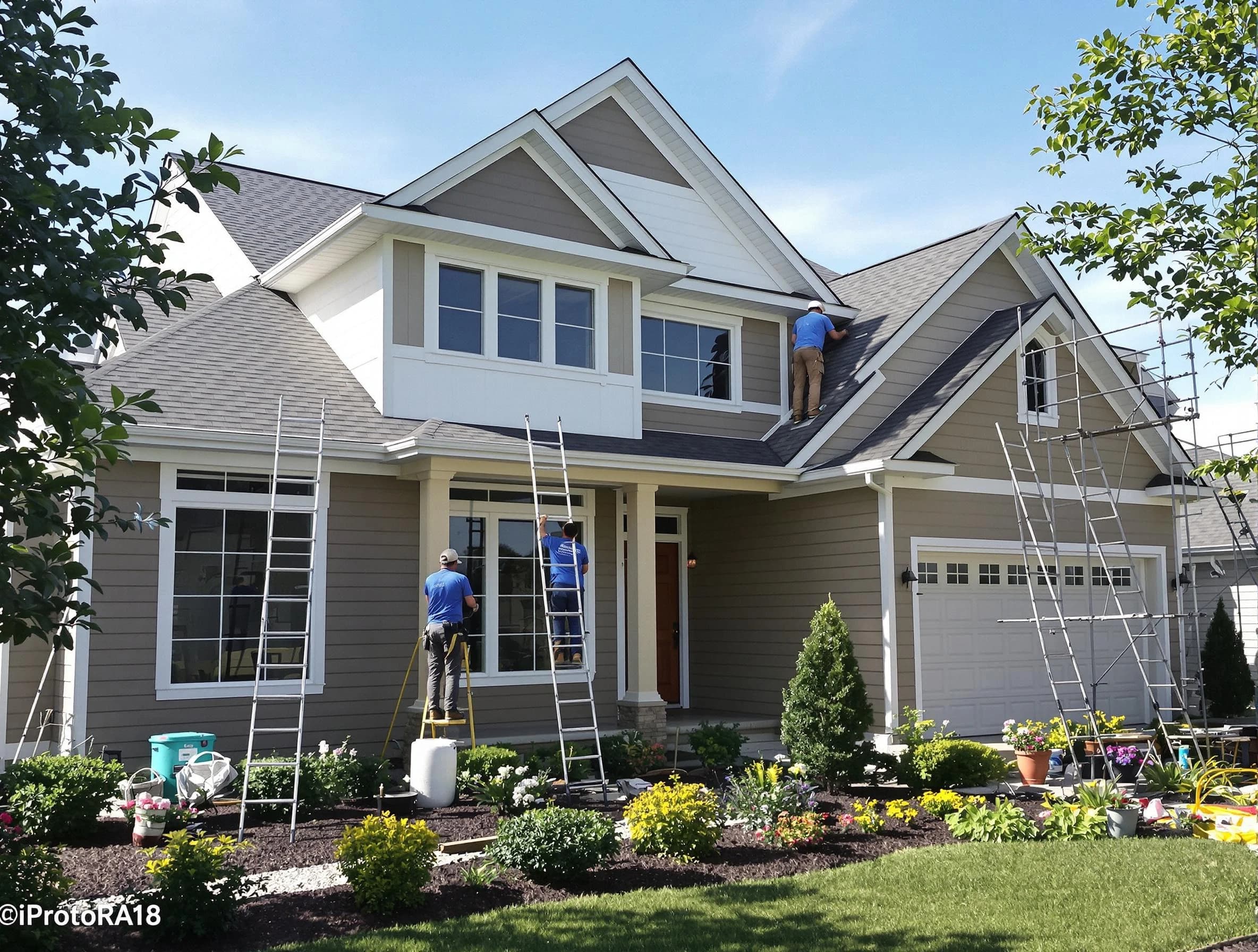 Detailed exterior painting by North Ridgeville House Painters in North Ridgeville