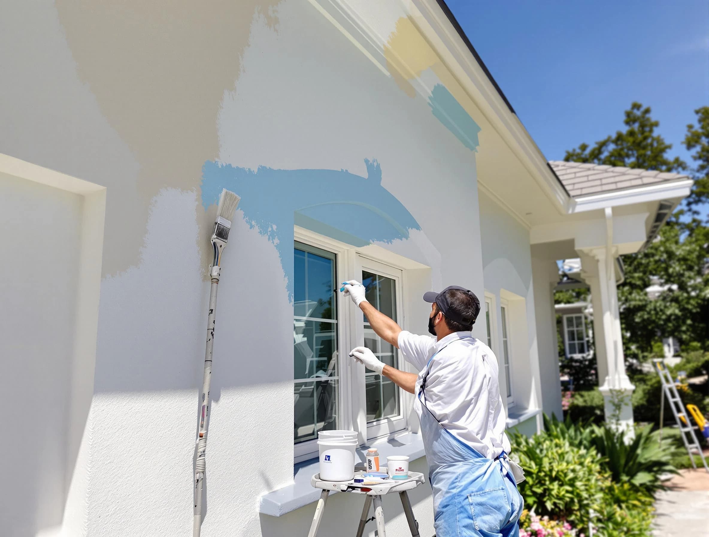 North Ridgeville House Painters professional painting the exterior of a house in North Ridgeville, OH