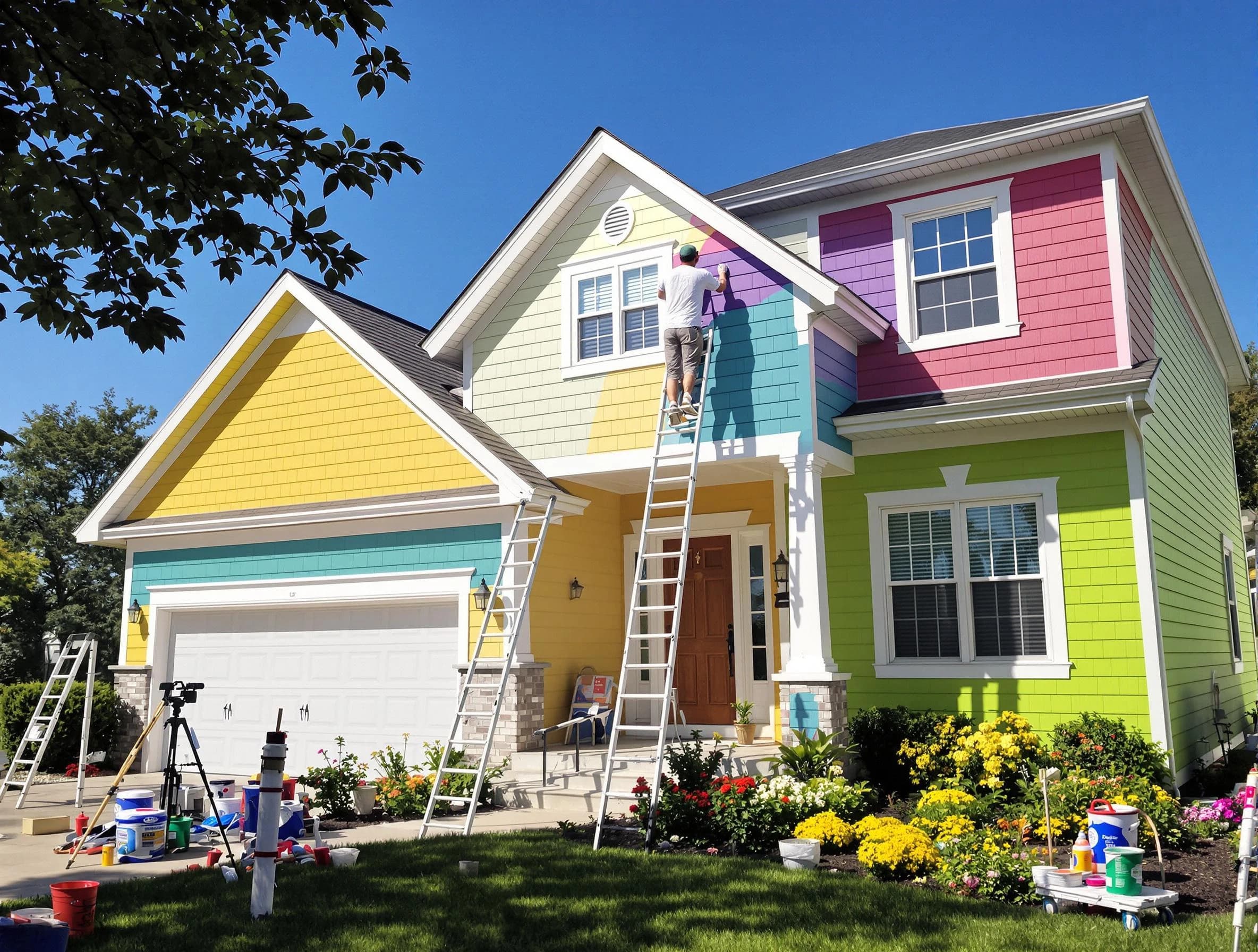 North Ridgeville House Painters professionals painting a home exterior in North Ridgeville, OH